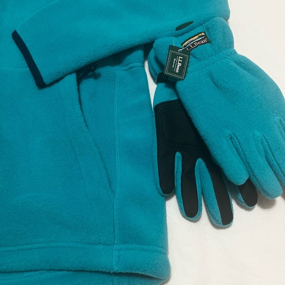 L.L. Bean Jacket Girls M -10-12 Blue Mountain Classic Fleece Hooded Full Zip - Picture 5 of 14